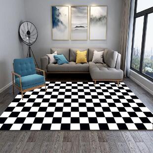方块格子客厅卧室沙发榻榻米玄关阳台地毯进门门垫床边垫子可裁剪