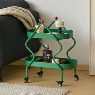 铁梵客厅可移动小桌子艺术边几迷你茶几推车沙发边置物架阳台边桌