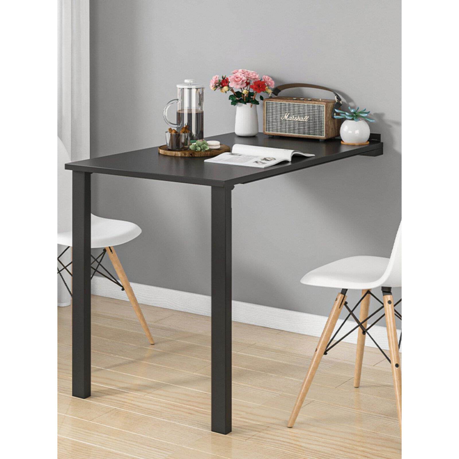 大尺寸黑色壁挂式折叠桌餐桌家庭小公寓简单桌电脑桌写字台餐桌餐