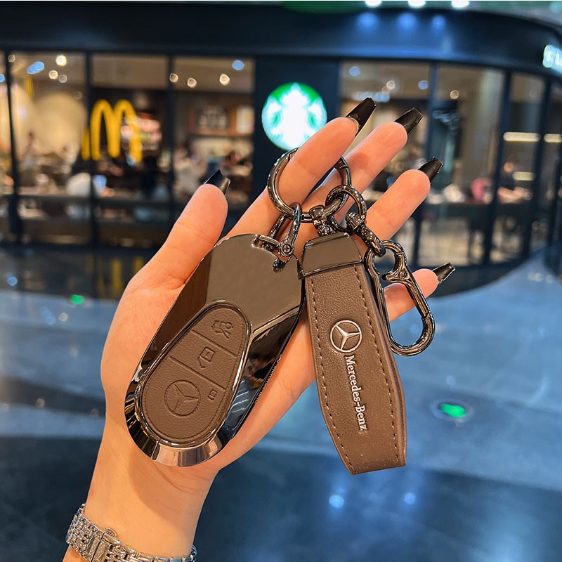 24款奔驰c260l钥匙套新款glc车e300扣gla200壳s级c包eqe高级金属