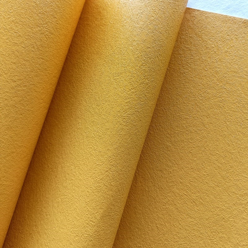 金黄色高精密环保无缝墙布餐厅背景明黄姜黄柠檬黄艺术漆壁布