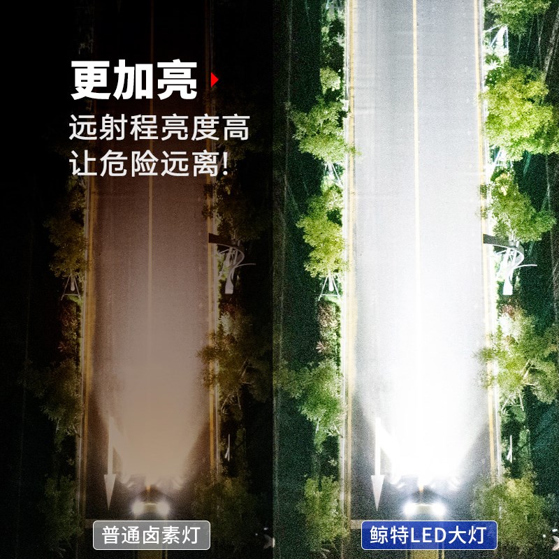 适用铃木优驿ue125led大灯摩托车uu125改装uy125三光带透镜超亮H4