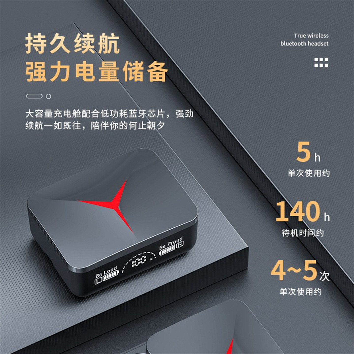 新款M90proTWS持久续航无线蓝牙耳机5.3滑盖电量数显私模