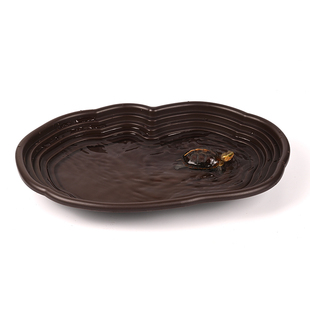 黄缘龟泡澡盆大型带爬梯乌龟水盆半水龟生态造景养殖箱用品