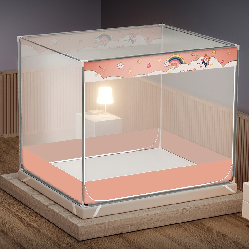 坐床式蚊帐家用卧室2024新款蒙古D包防摔儿童支架加厚高端防蚊罩