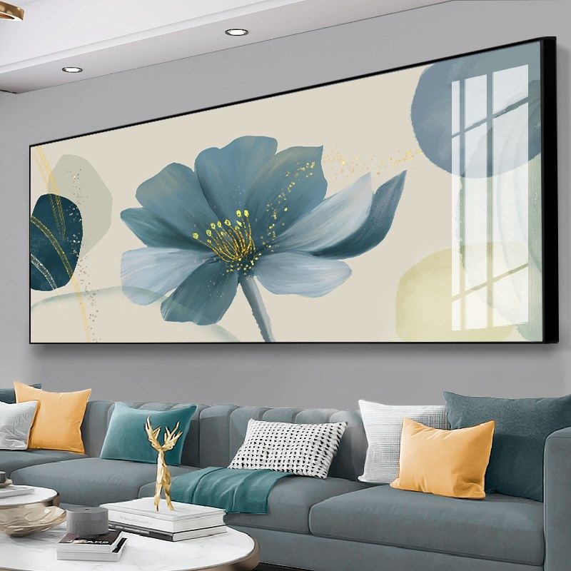 客厅装饰画抽象花朵大气沙发背景墙画晶瓷壁画卧室床头挂画简约风