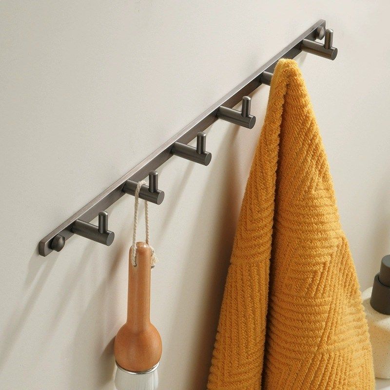 枪灰色全铜挂衣架挂钩免打孔玄关门后挂衣钩衣服衣柜浴室毛巾排钩,家装主材,挂钩/挂衣钩,淘宝优惠券,粉丝福利购,淘宝优惠卷