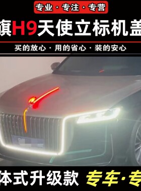 适配红旗H9天使立标机盖流光灯20-2F2款一体飞翼立标灯中网灯常亮