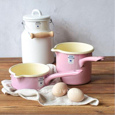 奥地利Riess手工搪瓷奶锅无涂层宝宝婴儿辅食锅热奶煮泡面 面小汤