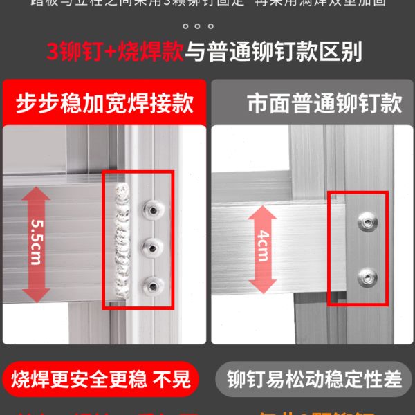 家用铝合金伸缩梯升降直梯工程梯阁楼爬梯加厚折叠楼梯焊接梯子