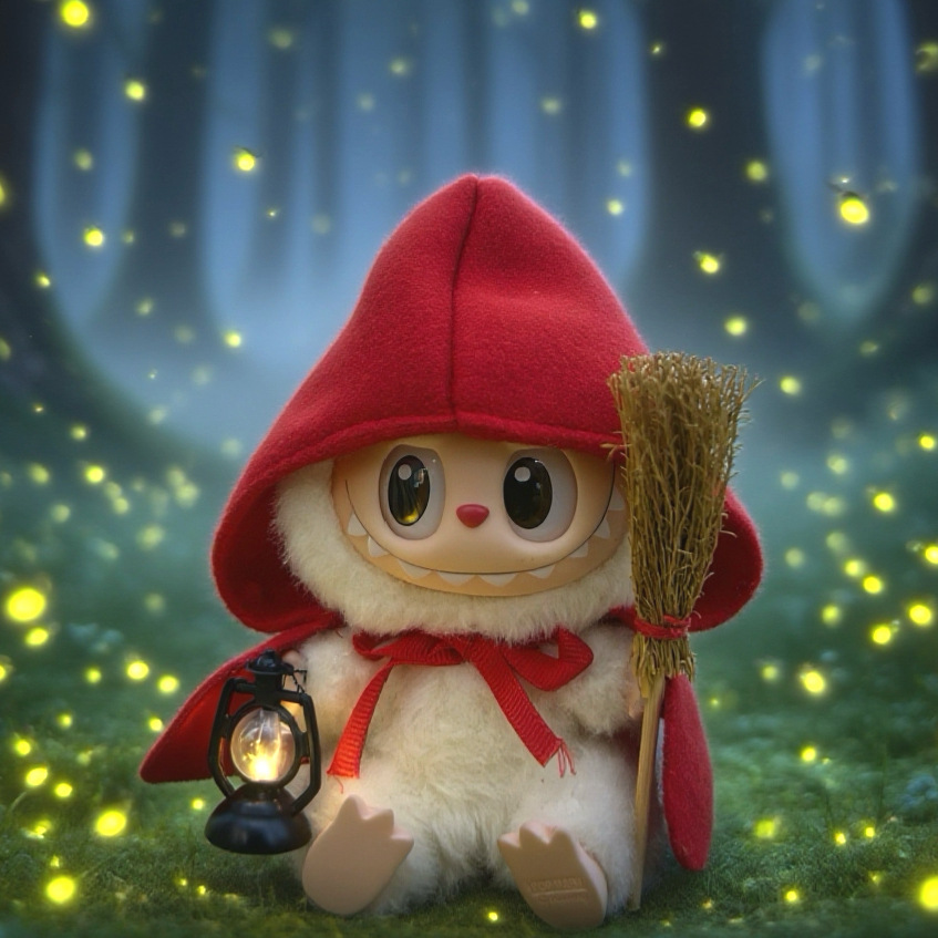 labubu娃衣圣诞节斗篷穿搭拉布布17cm盲盒公仔玩偶万圣节服饰换装