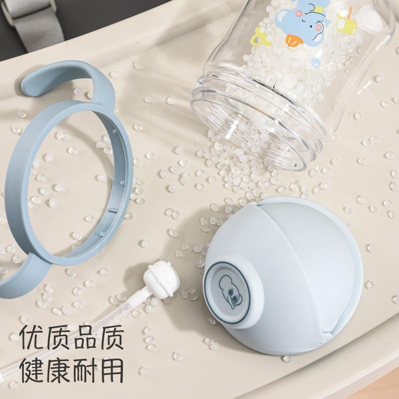 款吸管儿童水杯 婴幼儿手柄式学饮杯带重力球PC材质塑料水杯