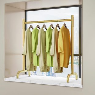 公寓阳台侧装 飘窗晾衣架专用落地式 小型迷你卧室家用晒被子晾衣杆