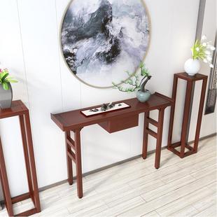 新中式实木玄关桌走廊边桌靠墙条案供桌长桌禅意玄关柜屉端景台