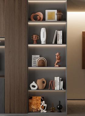 美拉德焦糖色系酒柜餐边柜装饰品酒店样板间客厅套装轻奢软装摆件