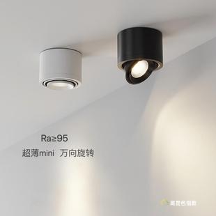 射灯Led天花灯可调角度cob吸顶筒灯客厅过道玄关店铺墙小射灯 明装