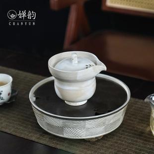 婵韵斋居粉引葫芦手抓壶手工复古茶具高档景德镇茶具小田甄选柏寒