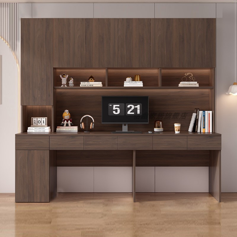 铝合金书桌书架一体桌简约办公桌电脑桌家用台式写字桌学生学习桌,住宅家具,电脑桌,淘宝优惠券,粉丝福利购,淘宝优惠卷