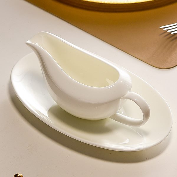 牛排汁斗陶瓷胡椒酱汁杯骨瓷白色西餐餐具摆台汁船安士味碟汁盅