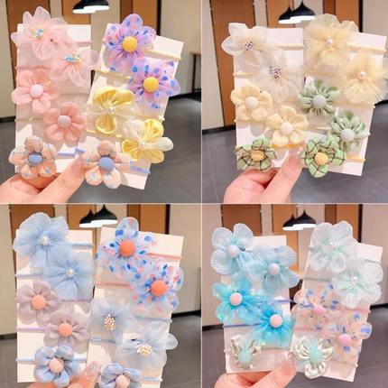 儿童头花女头饰蝴蝶结可爱皮筋花朵发圈女童发绳小女孩宝宝发饰