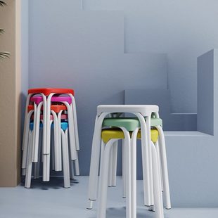塑料凳子加厚家用餐桌高凳小椅子现代简约客厅高板凳餐厅方凳商用