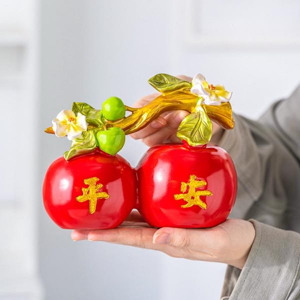 酒柜装饰品招财中式居乔迁新礼品福摆件苹果客厅平安夜平安禄电视