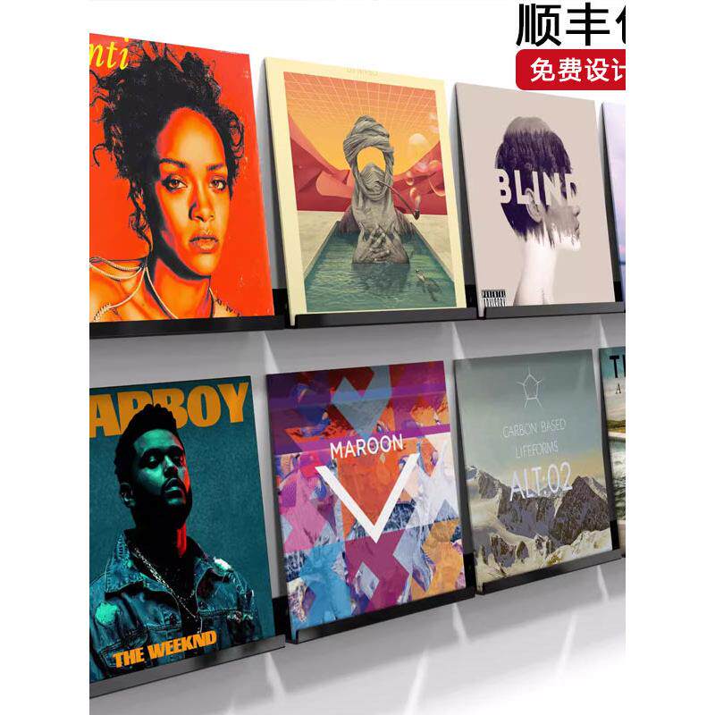黑胶唱片展示架，壁挂式架子，相册架，存储架，Cd展示架，黑胶展