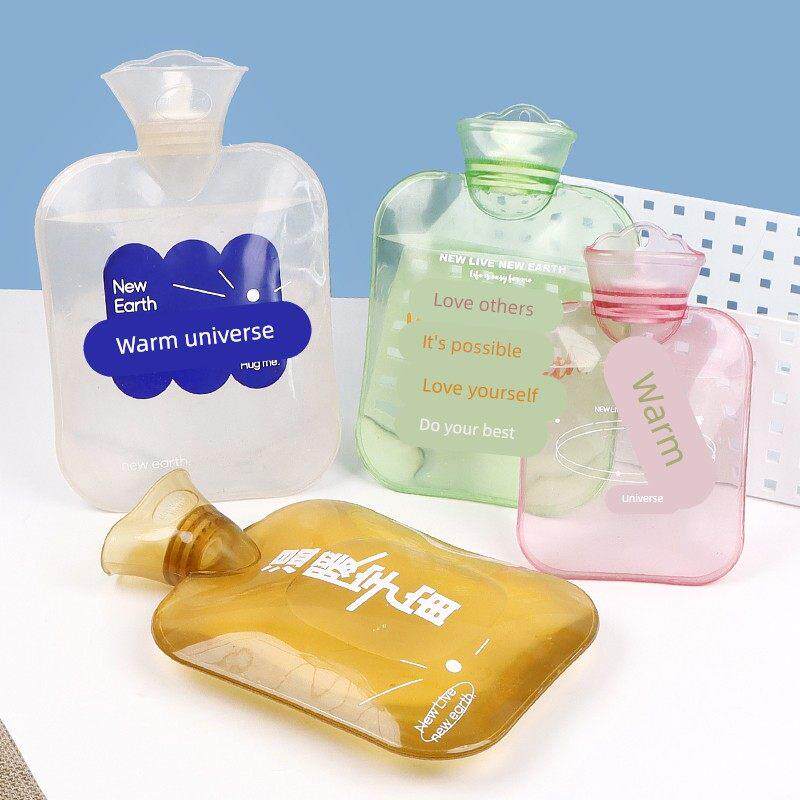 透明高密度pvc热水袋环保暖手宝大号小号防漏注水暖水袋可爱绒布