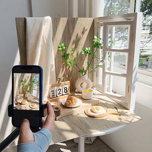 假窗户拍照装饰道具做旧实木直播间场景氛围布置造景拍摄背景板