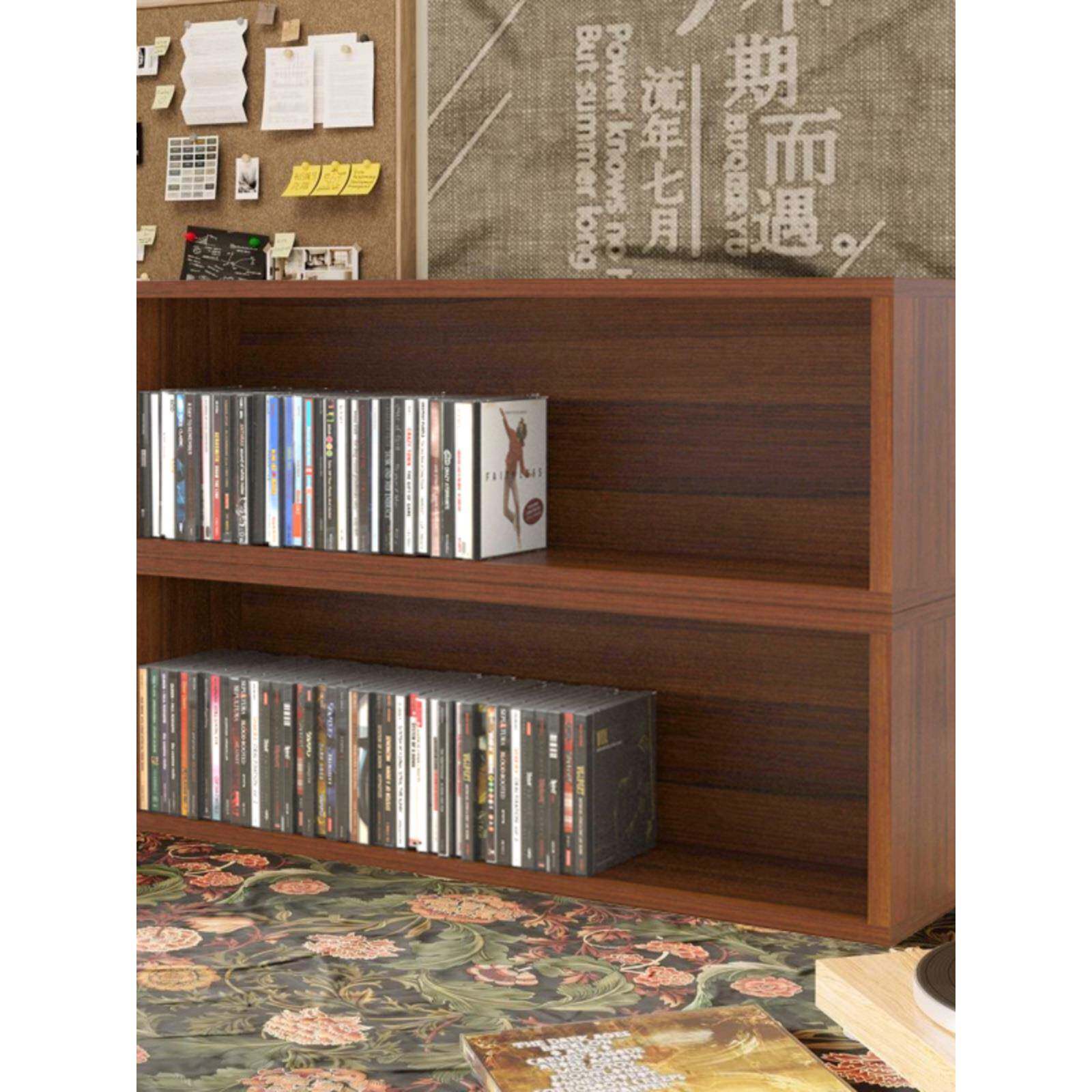 光碟收纳柜cd碟片收纳架子cd盒收纳盒木质cd碟片架子桌面简易cd架