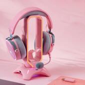 游戏耳机支架电竞装 gaming耳机支架RGB幻彩头戴式 饰氛围灯挂架