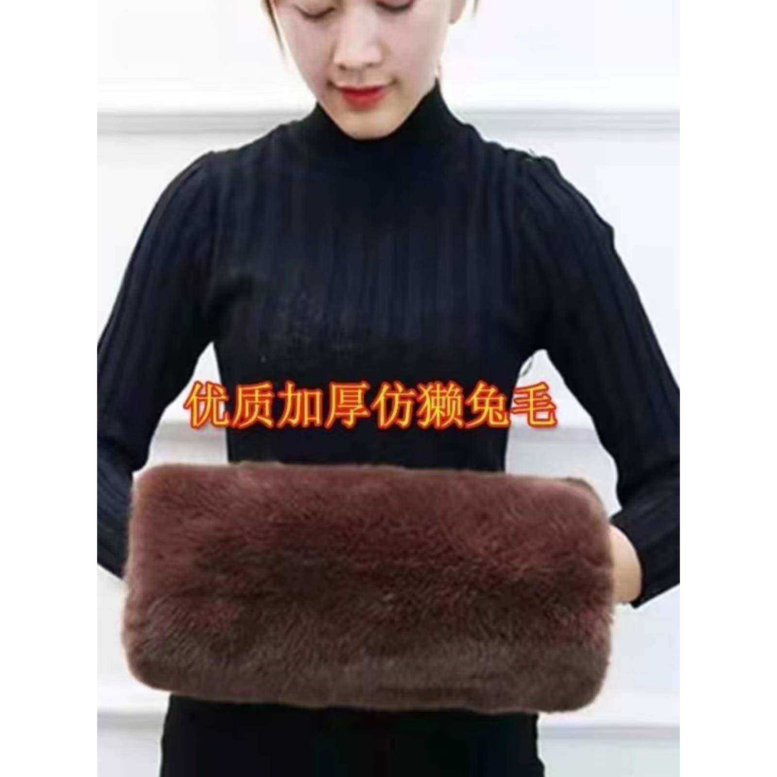 送中老年加厚暖手筒捂手棉插手暖袖捂手笼手捂子冬暖手宝毛绒保暖