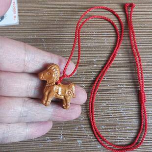 桃木马项炼吊坠木雕马钥匙扣实木马随身挂饰