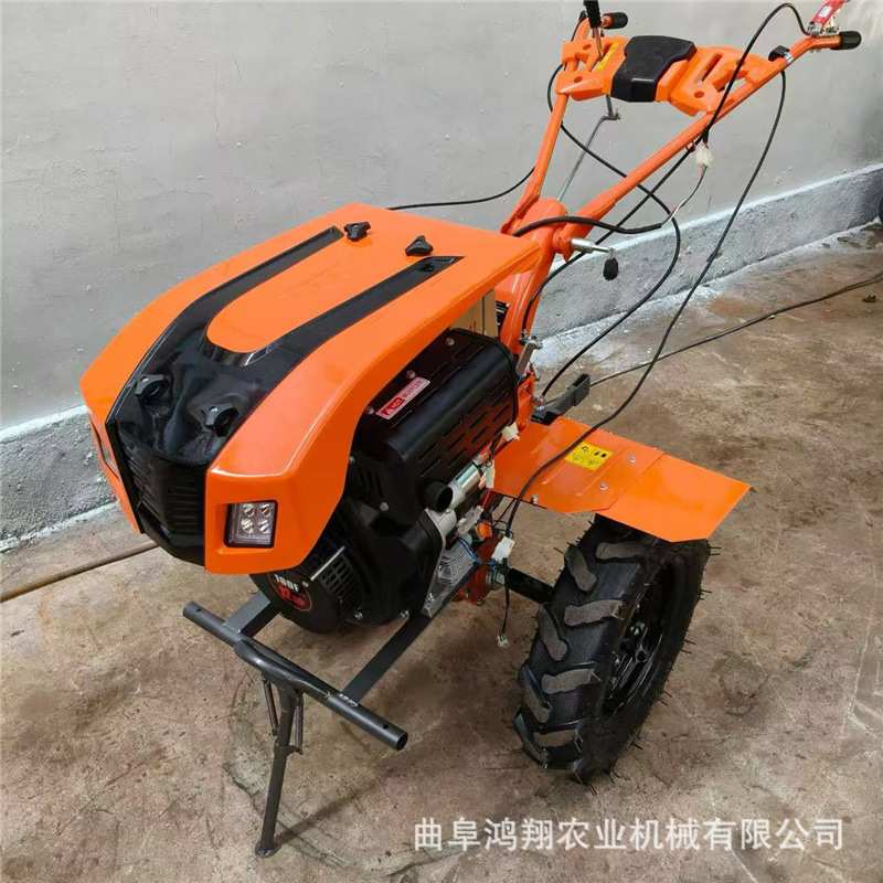 家用小型两驱微耕机15马力照明款柴油电启动旋耕机硬地深翻犁田机