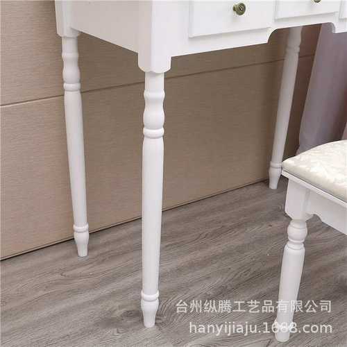 欧式现代简约方镜四抽梳妆台卧室收纳一体化妆桌