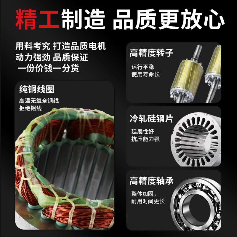 工厂直销MS/YS/YE3三相异步电机YS-71M2-4-0.37KW4极380V1.5/3KW