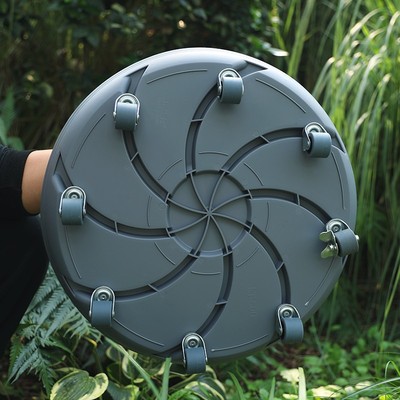 透气移动花盆托盘带轮万向轮底座圆形塑料滚轮底盘大号接水盘帮手