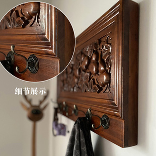 客厅创意雕刻电闸箱遮挡实木玄关新中式葫芦电表箱装饰画挂衣架钩