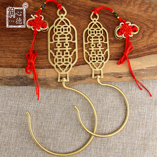 纯铜老式蚊帐钩挂钩家用宫廷金属勾子复古门床窗帘勾环挂式铜帐钩