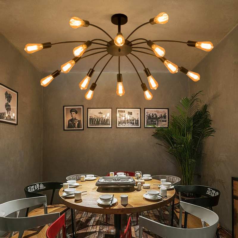 美式乡村复古吊灯客厅灯餐厅创意个性服装饭店loft工业风吸顶灯具