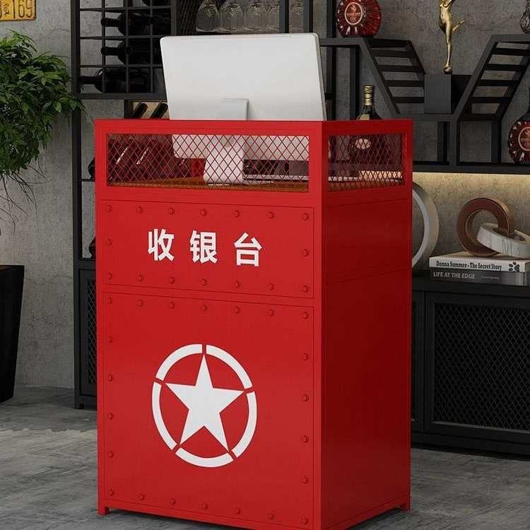收银台店铺小型网红简约铁艺工业风小吧台迷你复古潮店小前台柜台