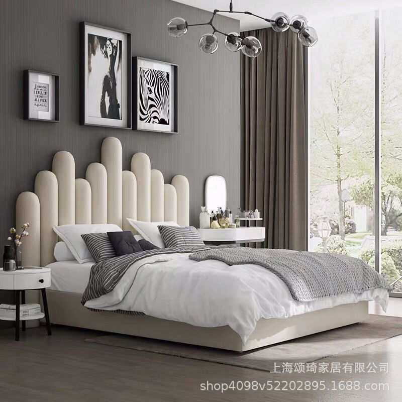 北欧布艺手指高靠背粉色公主儿童床大圆床婚床样板间简约双人床,鲜花速递/花卉仿真/绿植园艺,割草机/草坪机,淘宝优惠券,粉丝福利购,淘宝优惠卷