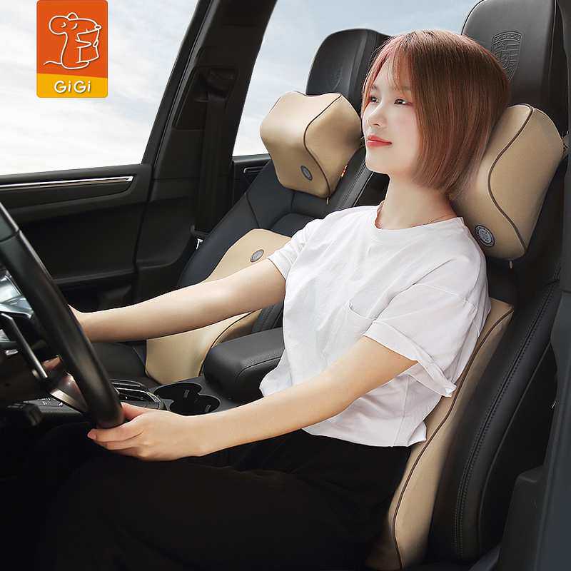 汽车腰靠汽车靠垫腰垫透气座椅腰枕靠背垫记忆棉头枕腰靠套装