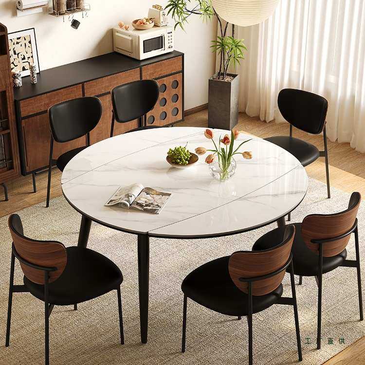 中古风黑色岩板餐桌椅组合方圆两用复古小户型折叠可伸缩圆形家用,鲜花速递/花卉仿真/绿植园艺,割草机/草坪机,淘宝优惠券,粉丝福利购,淘宝优惠卷