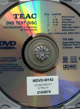 TEAC测试碟MDVD-191L MDVD-191F MDVD-6100 MDVD-W142 MDVD-W151