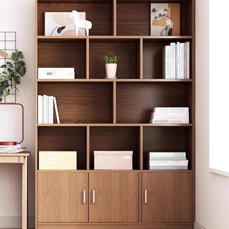 书架置物架落地家用储物柜客厅卧室靠墙收纳柜书橱柜一体整墙书柜