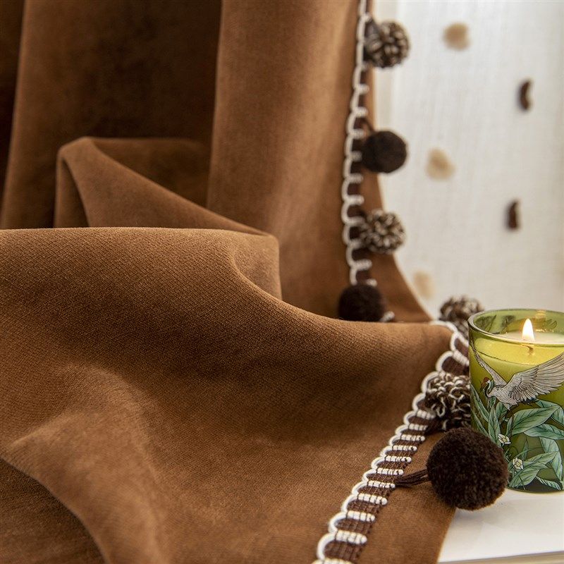 窗帘毛球花边装饰边立边混色流苏中古风毛球花边DIY窗帘辅料M-948,居家布艺,花边/蕾丝,淘宝优惠券,粉丝福利购,淘宝优惠卷