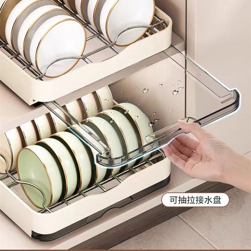 厨房碗架抽拉碗碟收纳架橱柜内拉篮放碗架抽屉式碗盘子沥水置物架,厨房/烹饪用具,厨房抽屉置物架,淘宝优惠券,粉丝福利购,淘宝优惠卷