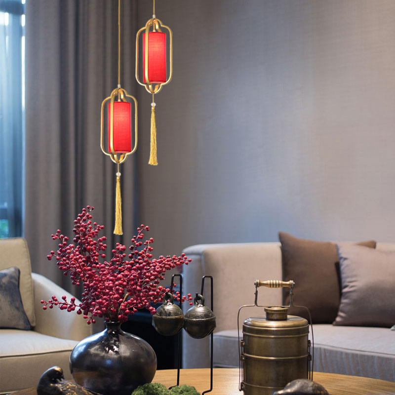 新中式吊灯餐厅中国风复古茶室吧台玄关过道走廊书房卧室床头灯具