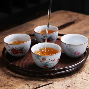 汝窑功夫茶具仿古茶杯主人杯单杯开片可养品茗杯单个茶碗陶瓷大号